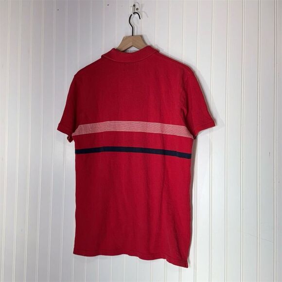 Y2K Abercrombie & Fitch Muscle Fit Red Stripe Polo Shirt Size S Preppy Retro - Picture 2 of 7